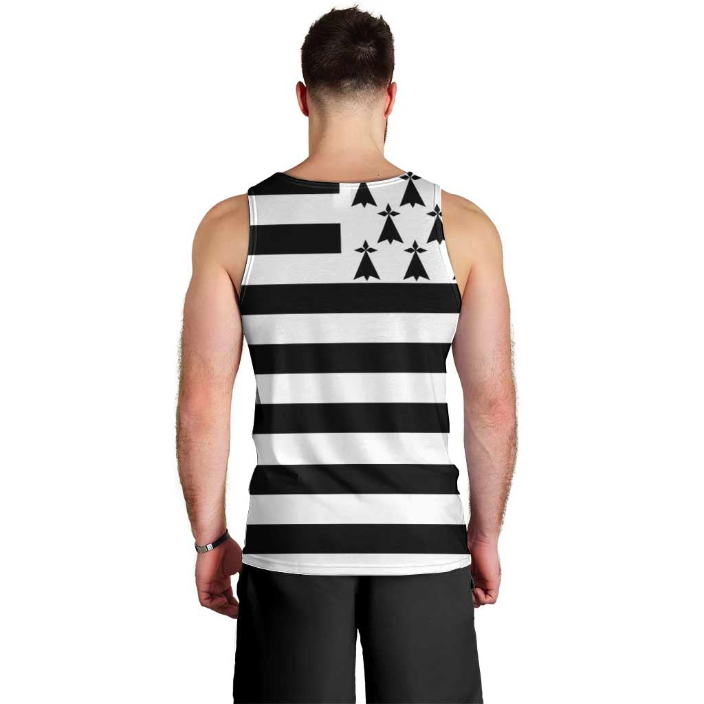 Brittany Flag Style Men Tank Top Kentoch Mervel Eget Bezan Saotret - Wonder Print Shop