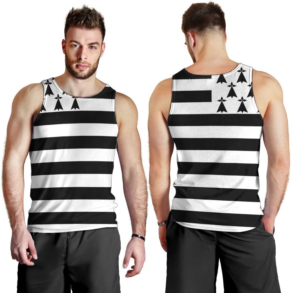 Brittany Flag Style Men Tank Top Kentoch Mervel Eget Bezan Saotret - Wonder Print Shop