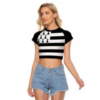 Brittany Flag Style Raglan Cropped T Shirt Kentoch Mervel Eget Bezan Saotret - Wonder Print Shop
