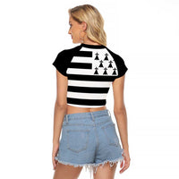 Brittany Flag Style Raglan Cropped T Shirt Kentoch Mervel Eget Bezan Saotret - Wonder Print Shop