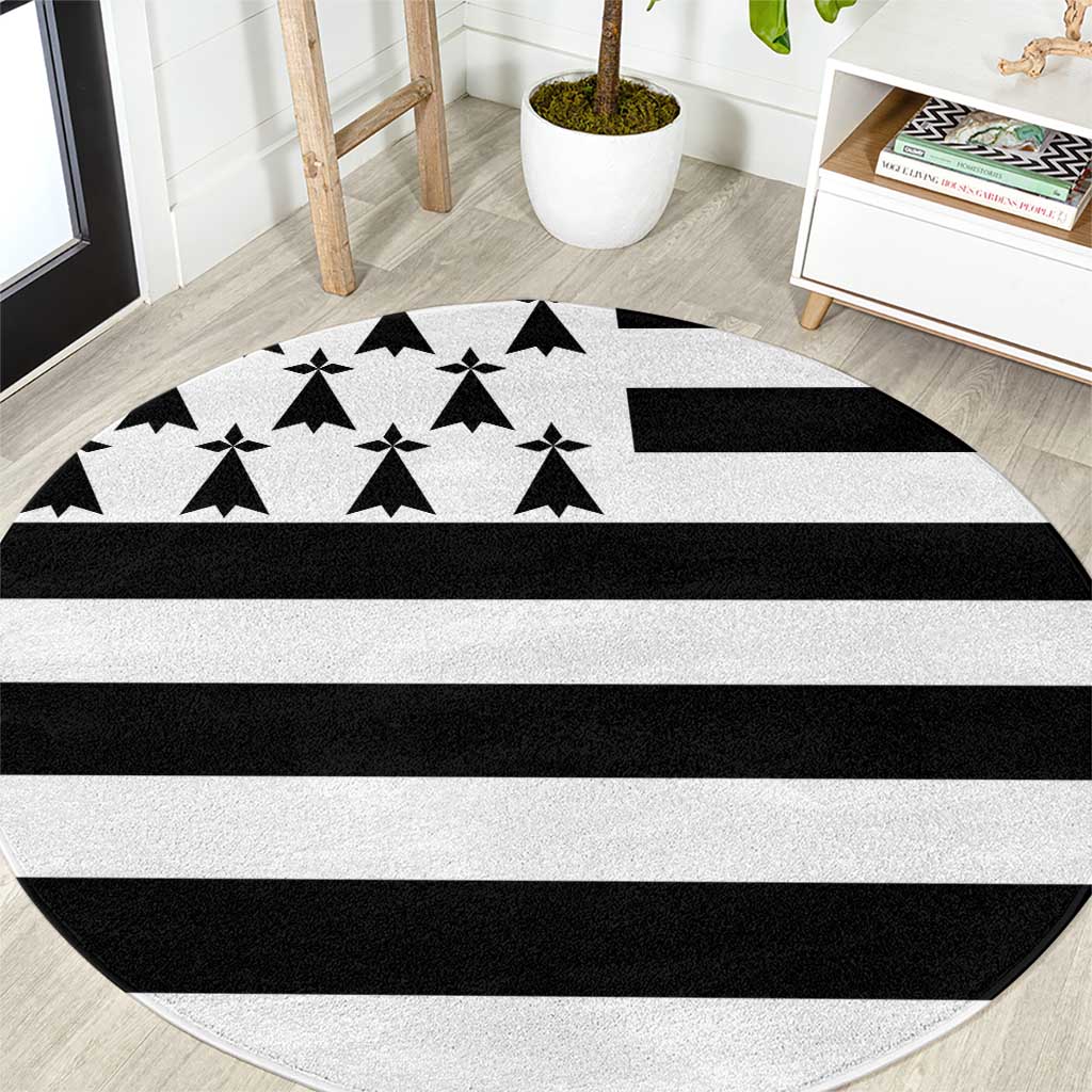 Brittany Flag Style Round Carpet Kentoch Mervel Eget Bezan Saotret - Wonder Print Shop