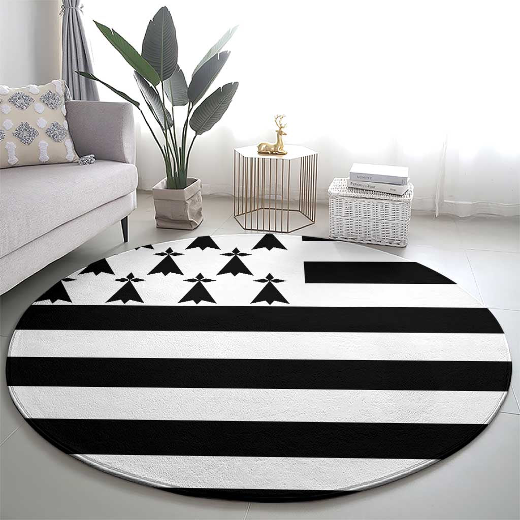 Brittany Flag Style Round Carpet Kentoch Mervel Eget Bezan Saotret - Wonder Print Shop