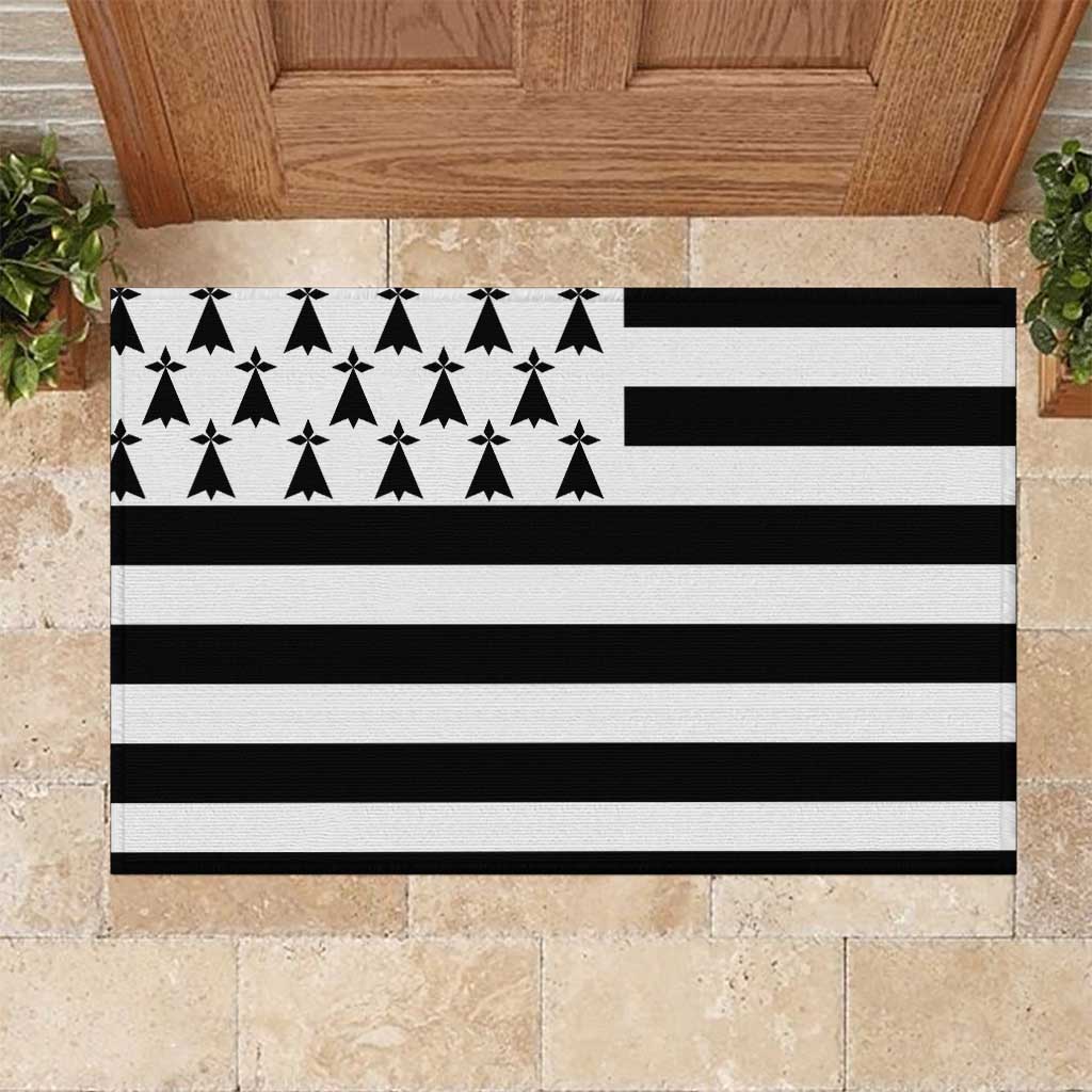 Brittany Flag Style Rubber Doormat Kentoch Mervel Eget Bezan Saotret - Wonder Print Shop