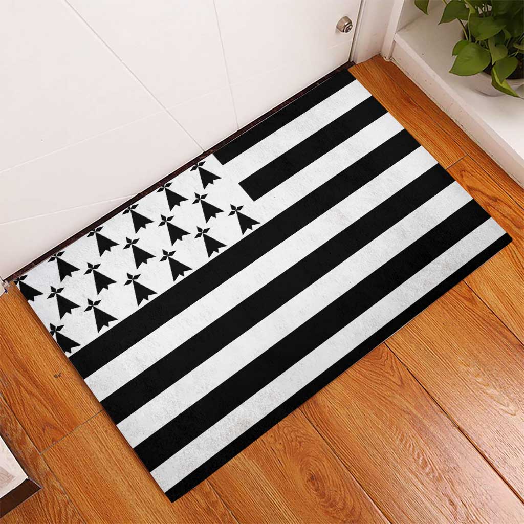 Brittany Flag Style Rubber Doormat Kentoch Mervel Eget Bezan Saotret - Wonder Print Shop