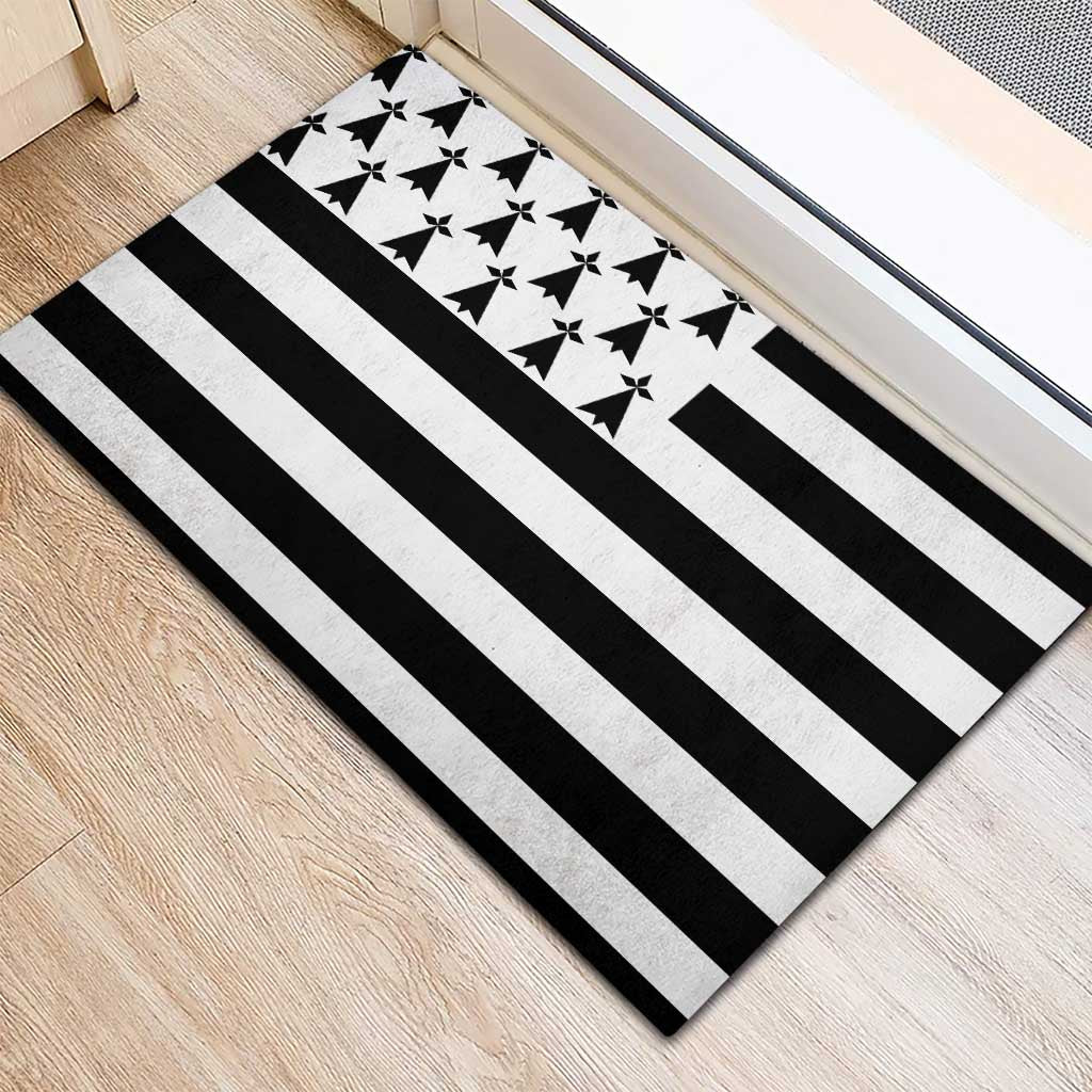 Brittany Flag Style Rubber Doormat Kentoch Mervel Eget Bezan Saotret - Wonder Print Shop