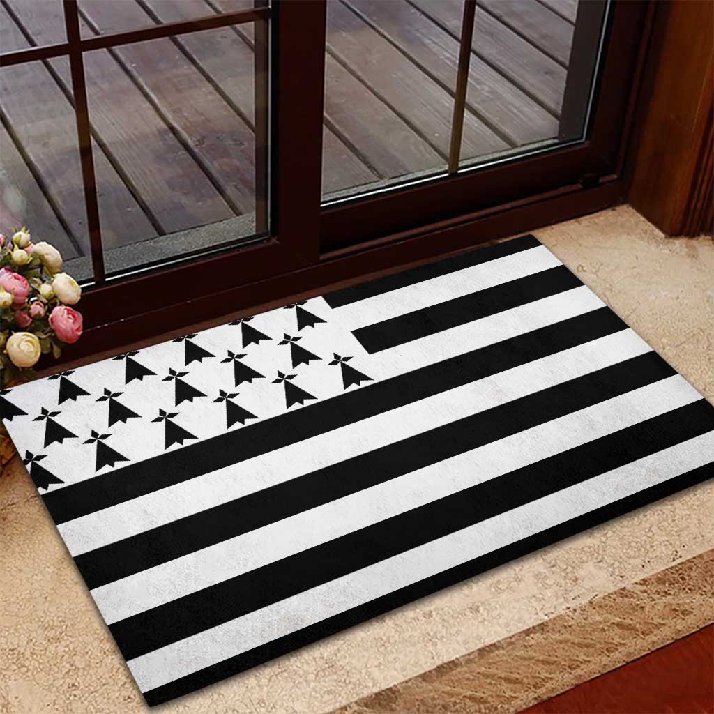 Brittany Flag Style Rubber Doormat Kentoch Mervel Eget Bezan Saotret - Wonder Print Shop