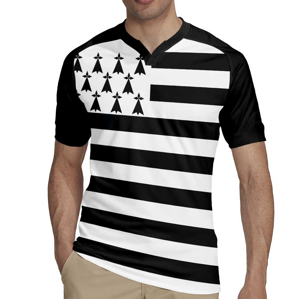 Brittany Flag Style Rugby Jersey Kentoch Mervel Eget Bezan Saotret - Wonder Print Shop