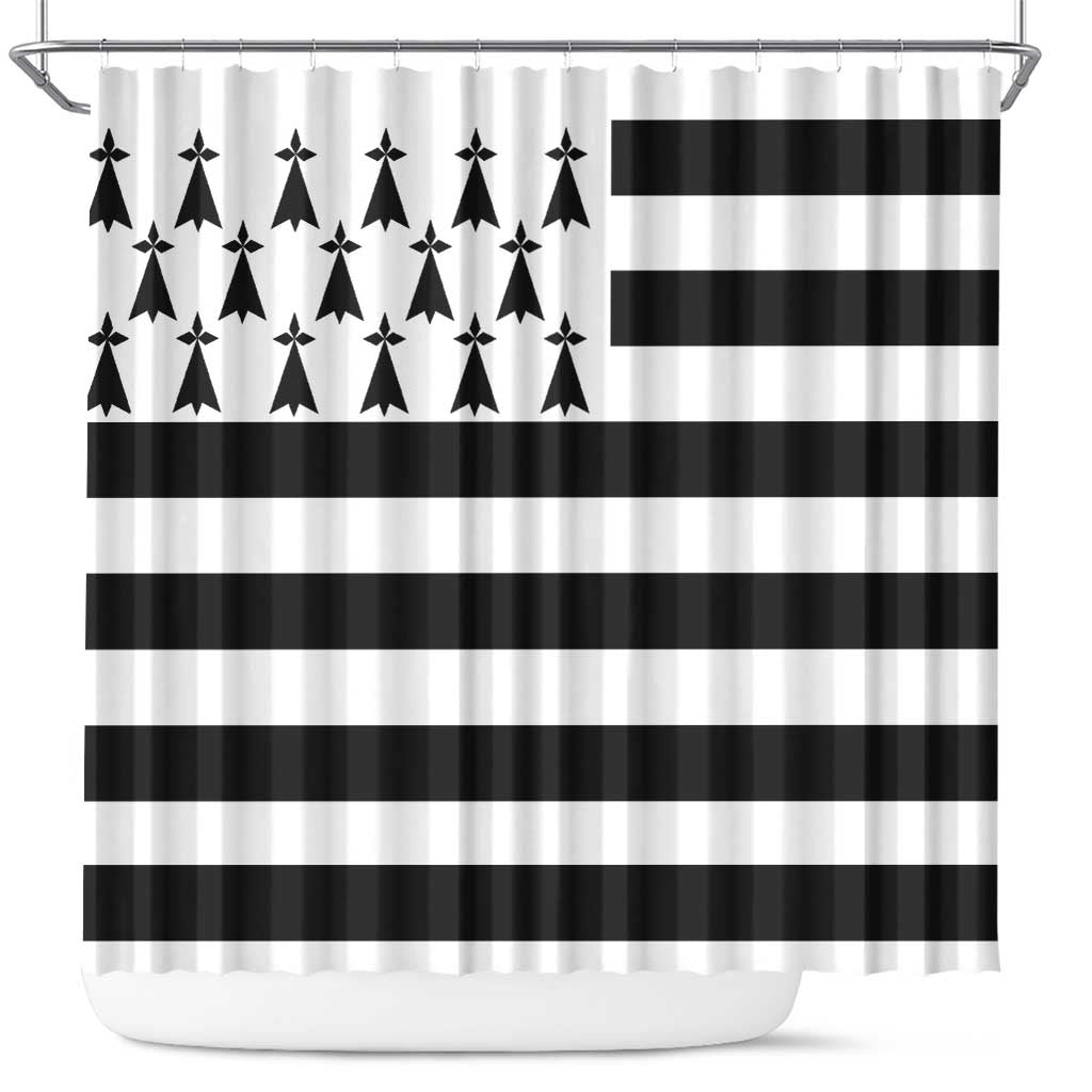 Brittany Flag Style Shower Curtain Kentoch Mervel Eget Bezan Saotret - Wonder Print Shop