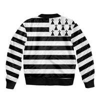 Brittany Flag Style Sleeve Zip Bomber Jacket Kentoch Mervel Eget Bezan Saotret - Wonder Print Shop