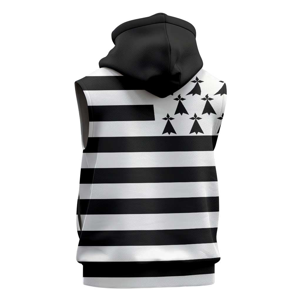 Brittany Flag Style Sleeveless Hoodie Kentoch Mervel Eget Bezan Saotret - Wonder Print Shop