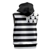 Brittany Flag Style Sleeveless Hoodie Kentoch Mervel Eget Bezan Saotret - Wonder Print Shop