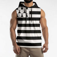 Brittany Flag Style Sleeveless Hoodie Kentoch Mervel Eget Bezan Saotret - Wonder Print Shop