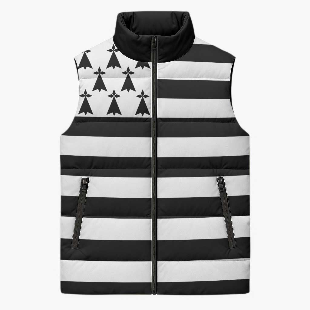 Brittany Flag Style Sleeveless Puffer Jacket Kentoch Mervel Eget Bezan Saotret - Wonder Print Shop