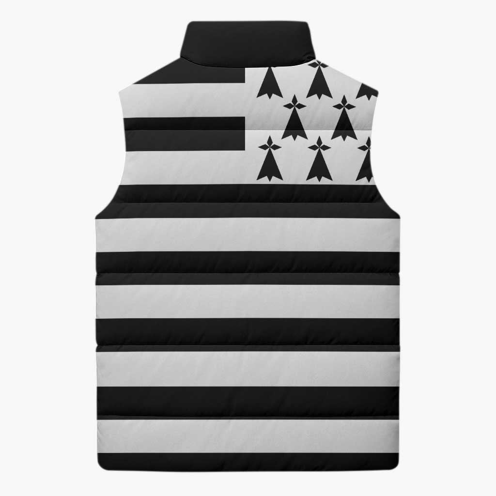 Brittany Flag Style Sleeveless Puffer Jacket Kentoch Mervel Eget Bezan Saotret - Wonder Print Shop