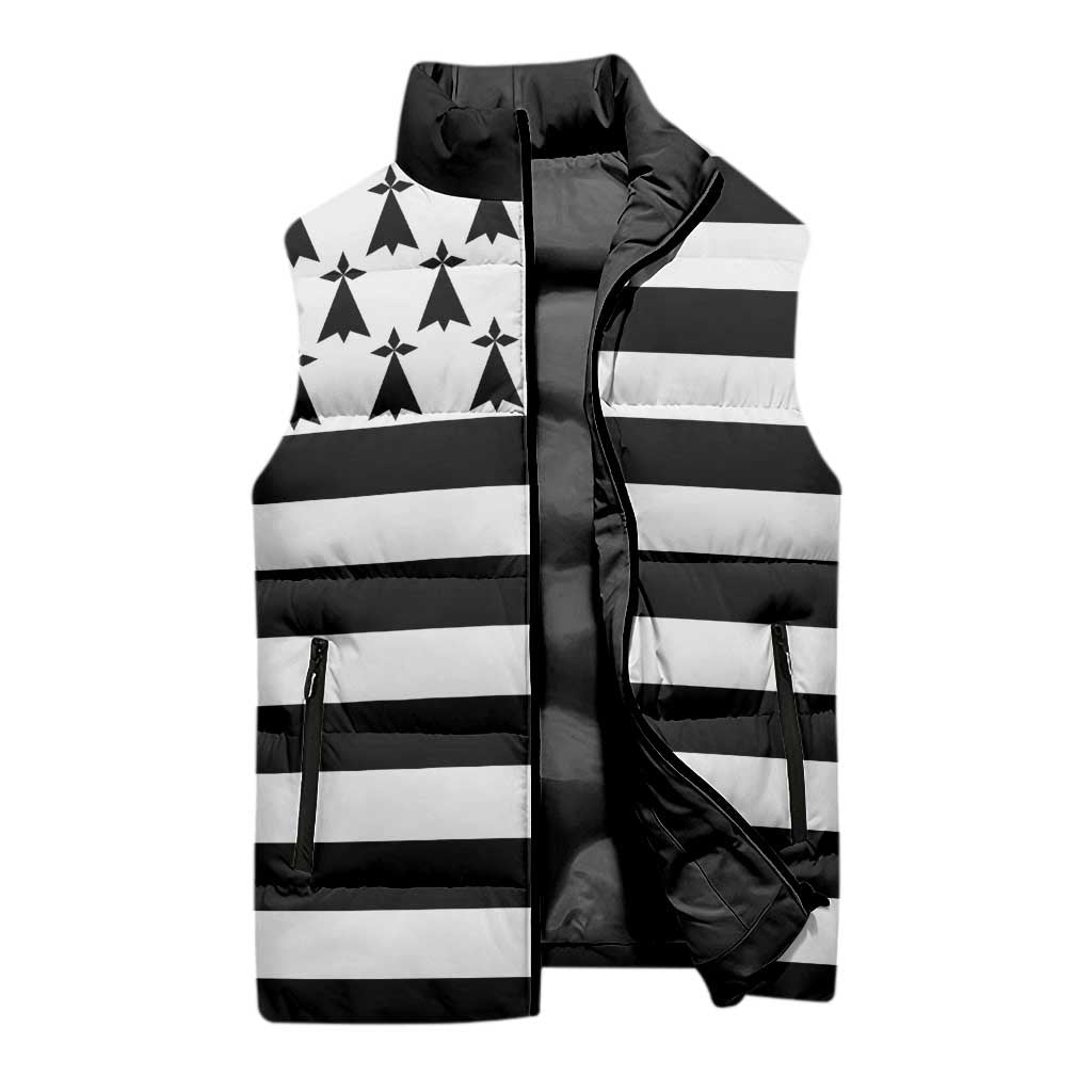 Brittany Flag Style Sleeveless Puffer Jacket Kentoch Mervel Eget Bezan Saotret - Wonder Print Shop