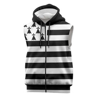 Brittany Flag Style Sleeveless Zip Hoodie Kentoch Mervel Eget Bezan Saotret - Wonder Print Shop