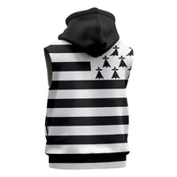 Brittany Flag Style Sleeveless Zip Hoodie Kentoch Mervel Eget Bezan Saotret - Wonder Print Shop
