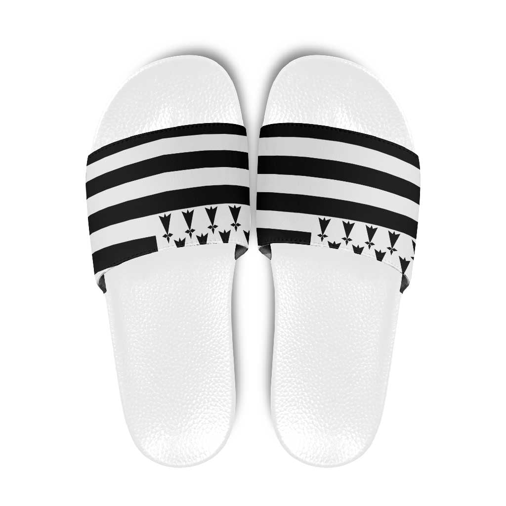 Brittany Flag Style Slide Sandals Kentoch Mervel Eget Bezan Saotret - Wonder Print Shop