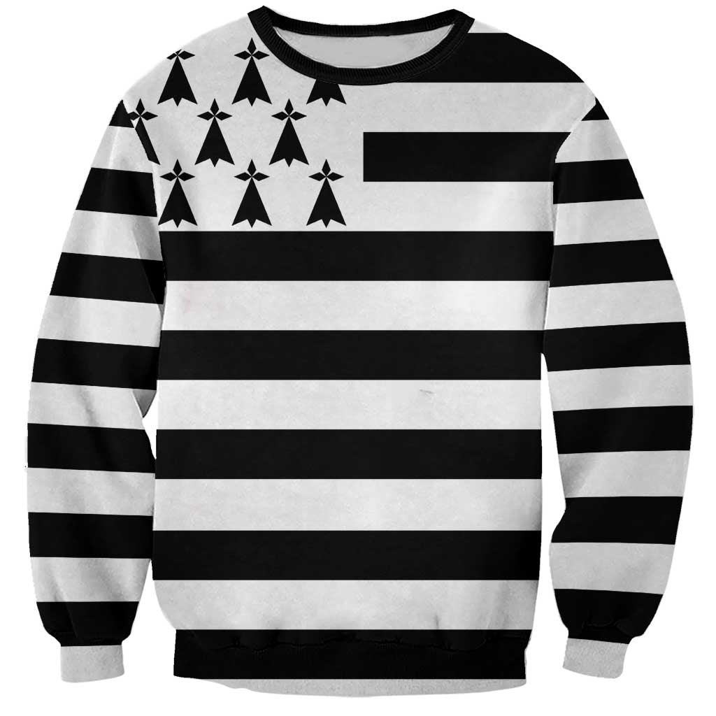 Brittany Flag Style Sweatshirt Kentoch Mervel Eget Bezan Saotret - Wonder Print Shop