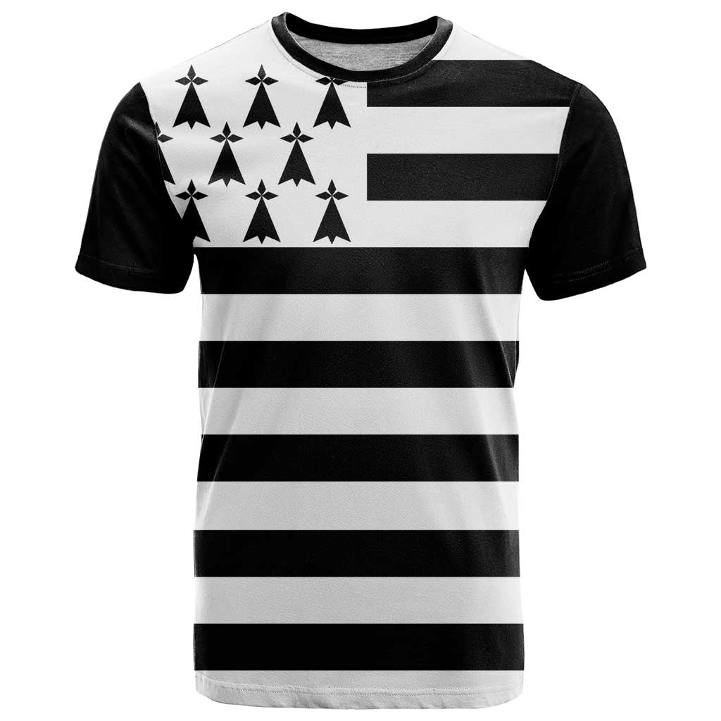 Brittany Flag Style T Shirt Kentoch Mervel Eget Bezan Saotret - Wonder Print Shop