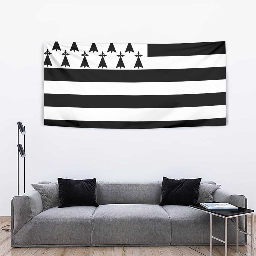 Brittany Flag Style Tapestry Kentoch Mervel Eget Bezan Saotret - Wonder Print Shop