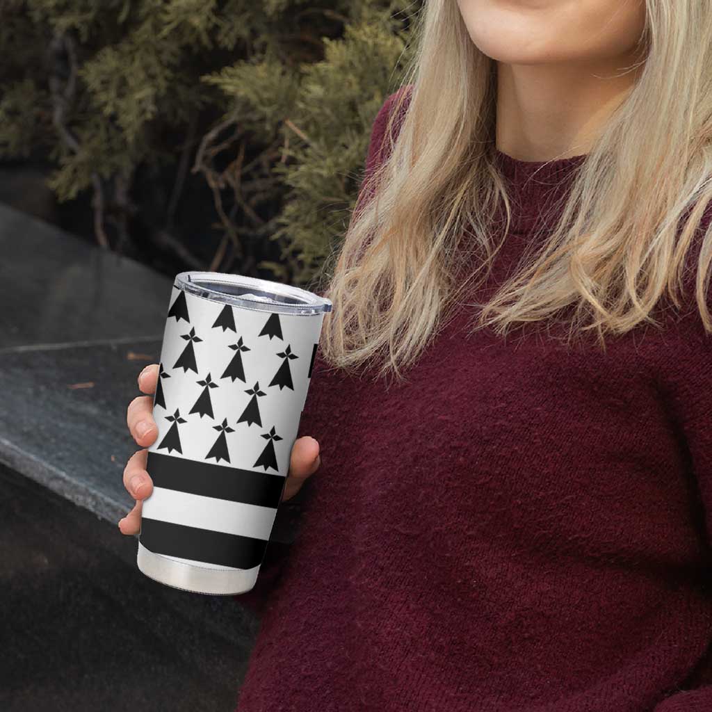 Brittany Flag Style Tumbler Cup Kentoch Mervel Eget Bezan Saotret - Wonder Print Shop