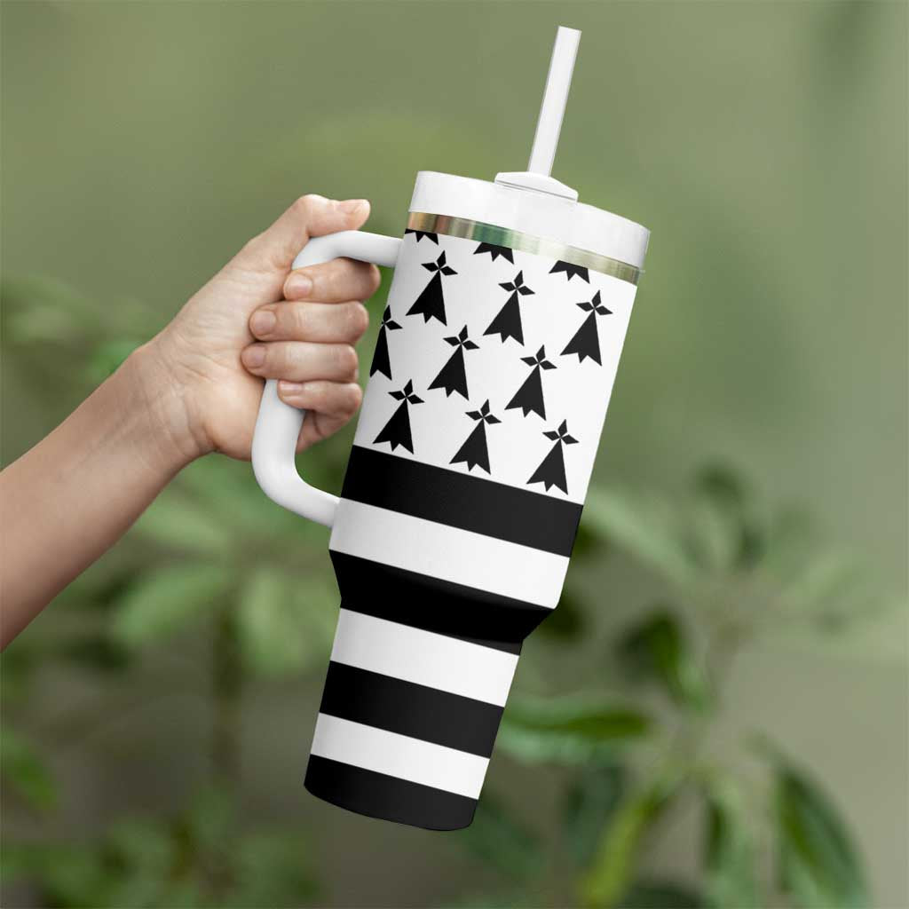 Brittany Flag Style Tumbler With Handle Kentoch Mervel Eget Bezan Saotret - Wonder Print Shop