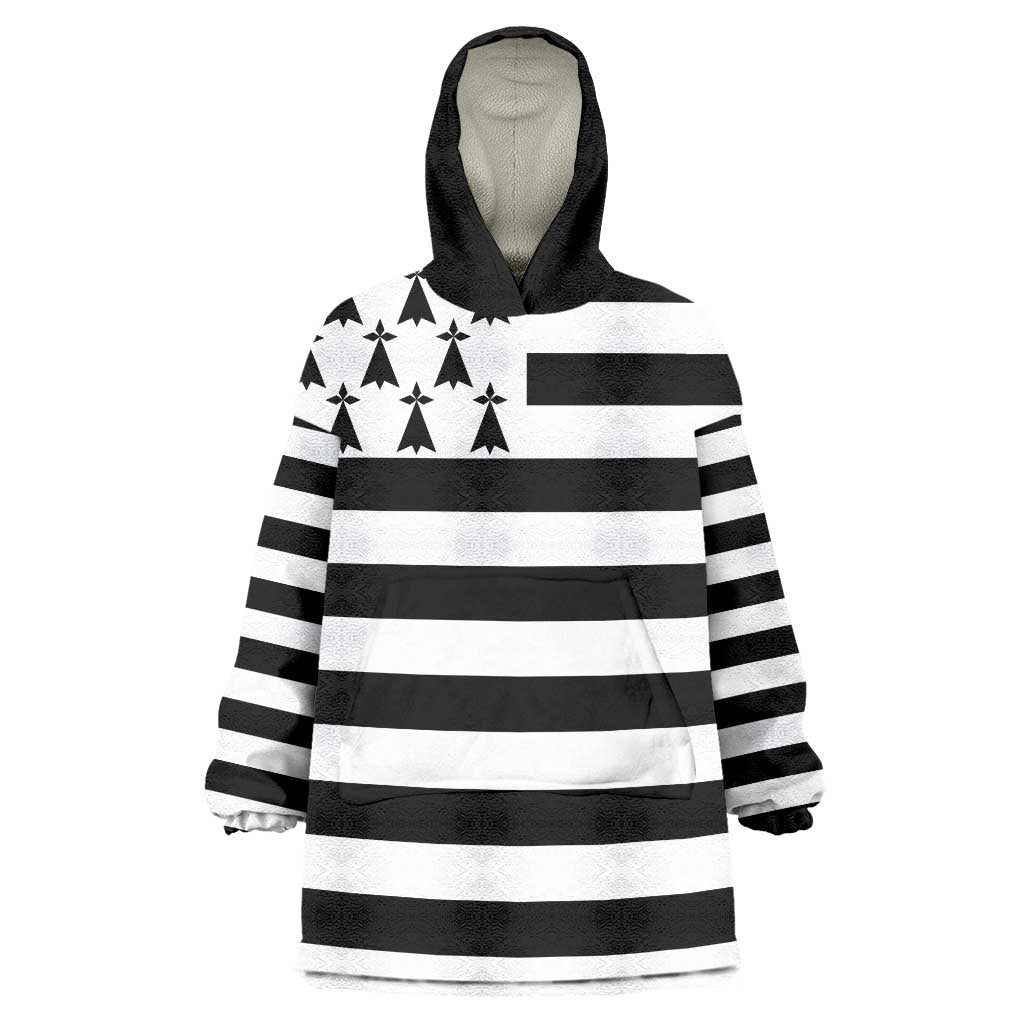 Brittany Flag Style Wearable Blanket Hoodie Kentoch Mervel Eget Bezan Saotret - Wonder Print Shop