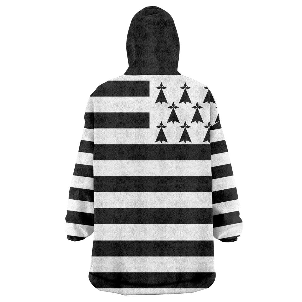 Brittany Flag Style Wearable Blanket Hoodie Kentoch Mervel Eget Bezan Saotret - Wonder Print Shop