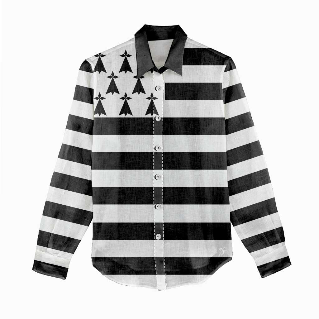 Brittany Flag Style Women Casual Shirt Kentoch Mervel Eget Bezan Saotret - Wonder Print Shop