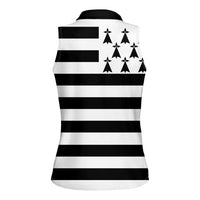 Brittany Flag Style Women Sleeveless Polo Shirt Kentoch Mervel Eget Bezan Saotret - Wonder Print Shop