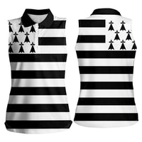 Brittany Flag Style Women Sleeveless Polo Shirt Kentoch Mervel Eget Bezan Saotret - Wonder Print Shop