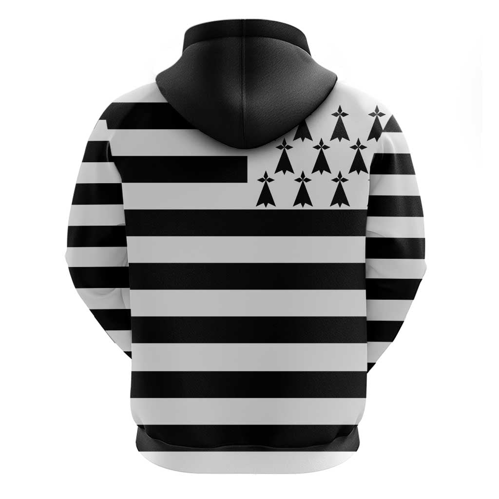 Brittany Flag Style Zip Hoodie Kentoch Mervel Eget Bezan Saotret - Wonder Print Shop