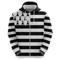 Brittany Flag Style Zip Hoodie Kentoch Mervel Eget Bezan Saotret - Wonder Print Shop