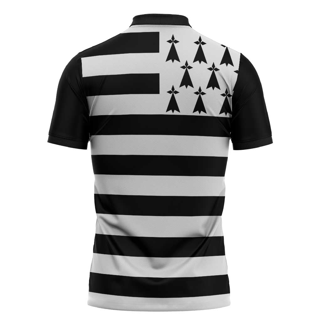 Brittany Flag Style Zipper Polo Shirt Kentoch Mervel Eget Bezan Saotret - Wonder Print Shop