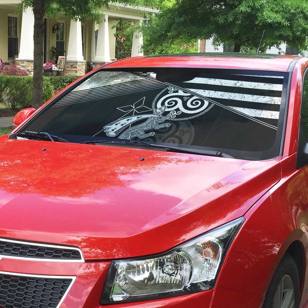 Brittany Ermine Celtic Auto Sun Shade Black Celtic Triskels - Wonder Print Shop