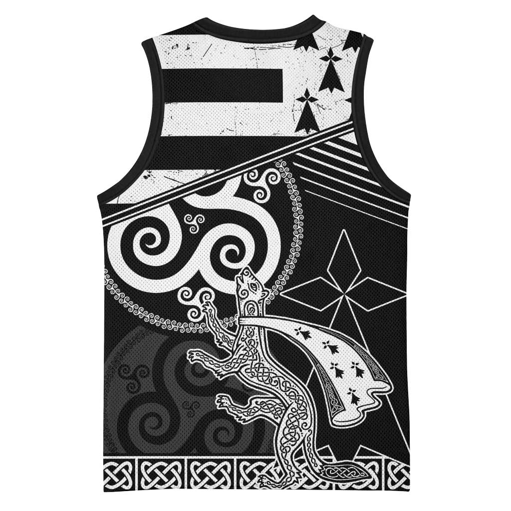 Brittany Ermine Celtic Basketball Jersey Black Celtic Triskels - Wonder Print Shop