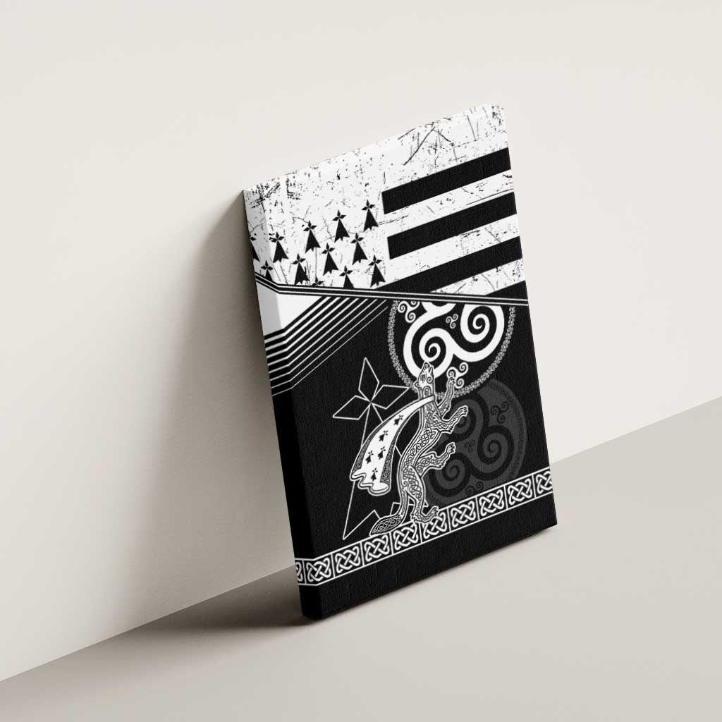Brittany Ermine Celtic Canvas Wall Art Black Celtic Triskels - Wonder Print Shop