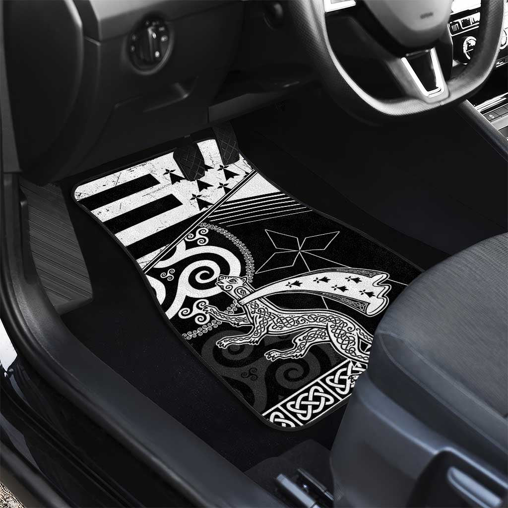 Brittany Ermine Celtic Car Mats Black Celtic Triskels - Wonder Print Shop