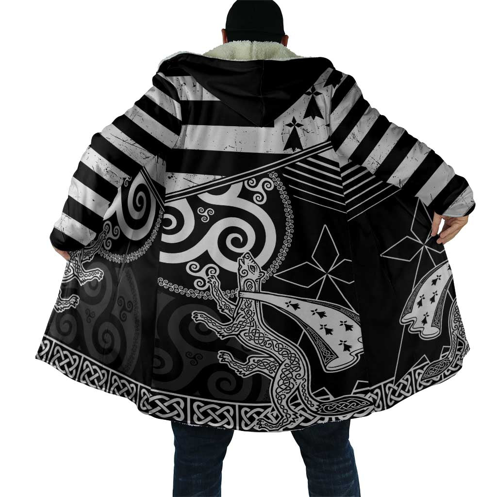 Brittany Ermine Celtic Cloak Black Celtic Triskels - Wonder Print Shop
