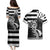 Brittany Ermine Celtic Couples Matching Puletasi and Hawaiian Shirt Black Celtic Triskels - Wonder Print Shop