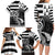 Brittany Ermine Celtic Family Matching Long Sleeve Bodycon Dress and Hawaiian Shirt Black Celtic Triskels - Wonder Print Shop
