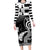Brittany Ermine Celtic Family Matching Long Sleeve Bodycon Dress and Hawaiian Shirt Black Celtic Triskels - Wonder Print Shop
