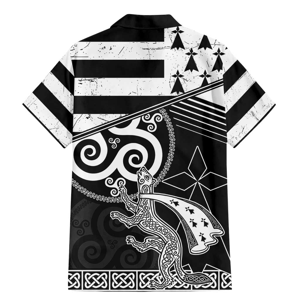 Brittany Ermine Celtic Family Matching Mermaid Dress and Hawaiian Shirt Black Celtic Triskels - Wonder Print Shop