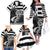 Brittany Ermine Celtic Family Matching Off The Shoulder Long Sleeve Dress and Hawaiian Shirt Black Celtic Triskels - Wonder Print Shop