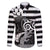 Brittany Ermine Celtic Family Matching Off The Shoulder Long Sleeve Dress and Hawaiian Shirt Black Celtic Triskels - Wonder Print Shop