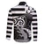Brittany Ermine Celtic Family Matching Off The Shoulder Long Sleeve Dress and Hawaiian Shirt Black Celtic Triskels - Wonder Print Shop