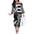 Brittany Ermine Celtic Family Matching Off The Shoulder Long Sleeve Dress and Hawaiian Shirt Black Celtic Triskels - Wonder Print Shop