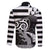Brittany Ermine Celtic Family Matching Off Shoulder Short Dress and Hawaiian Shirt Black Celtic Triskels - Wonder Print Shop