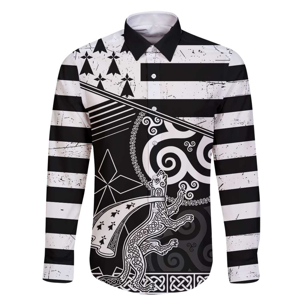 Brittany Ermine Celtic Family Matching Puletasi and Hawaiian Shirt Black Celtic Triskels - Wonder Print Shop